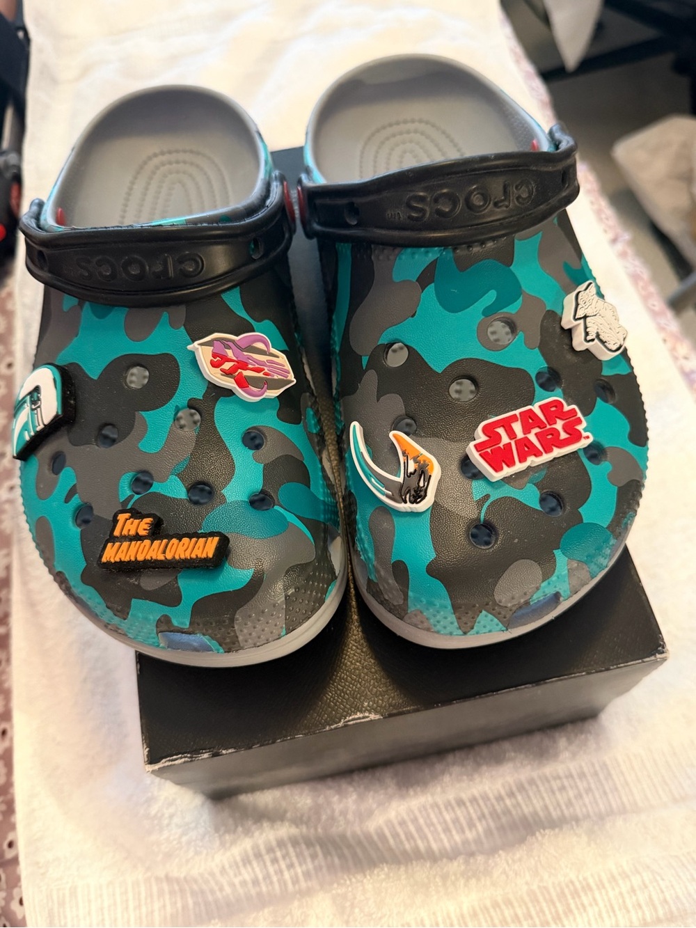 Crocs Adult - Teal Camouflage with Star Wars Design